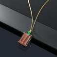 thumbnail image 4 of Gem Stone King 18K Yellow Gold Plated Silver Red Tiger Eye and Green Nano Emerald Pendant Necklace for Women (12.30 Cttw, Emerald Cut 18X13MM, With 18 inch Silver Chain), 4 of 4