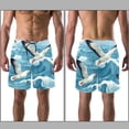 thumbnail image 3 of luoweisi Men's Beach Shorts Quick Dry Swim Trunks with Mesh Lining Seagull 2XL, 3 of 5
