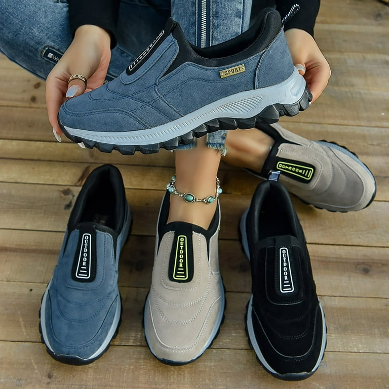 Slip on Shoes Women Extra Wide Dynamic and Dynamic Thick Sole Rich Shock Absorption Flat Toe Shoes Outdoor Work Shoes for Women Walmart