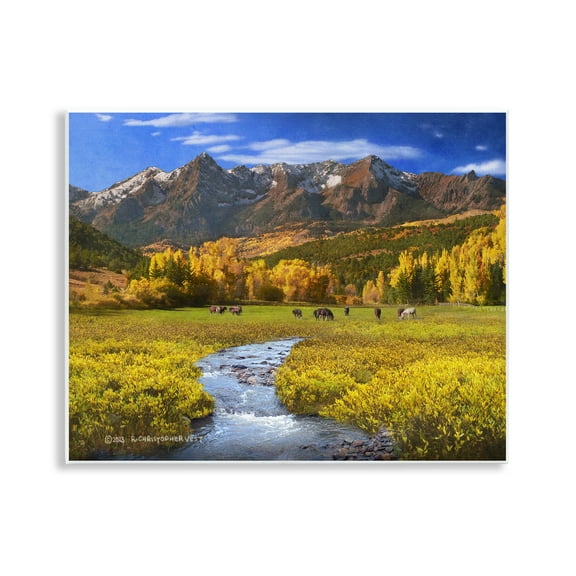 Stupell Industries Horse Ranch Autumn View Landscape & Nature Photography Unframed Art Print Wall Art, 14 x 11