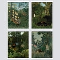 thumbnail image 2 of PixonSign Framed Wall Art Tropical Jungle Wildlife Scenes Prints, Set of 4 Rustic Village Landscape Paintings, Minimalism Wall Décor, Adhesive Canvas Poster for Home Decor - 12"x16" White, 2 of 5