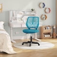 thumbnail image 2 of Bonita silla de oficina Yaheetech Kids, silla de estudio sin brazos con respaldo bajo y soporte lumbar, altura ajustable para niños en el dormitorio y la escuela, turquesa, 2 of 9