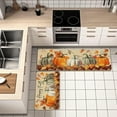 thumbnail image 5 of 100Fens Happy Fall Pumpkin Print Kitchen Rugs Set of 2, Autumn Maple Leaves Kitchen Mats Decor, Thanksgiving Farmhouse Floor Door Mat Home Decorations, 5 of 6