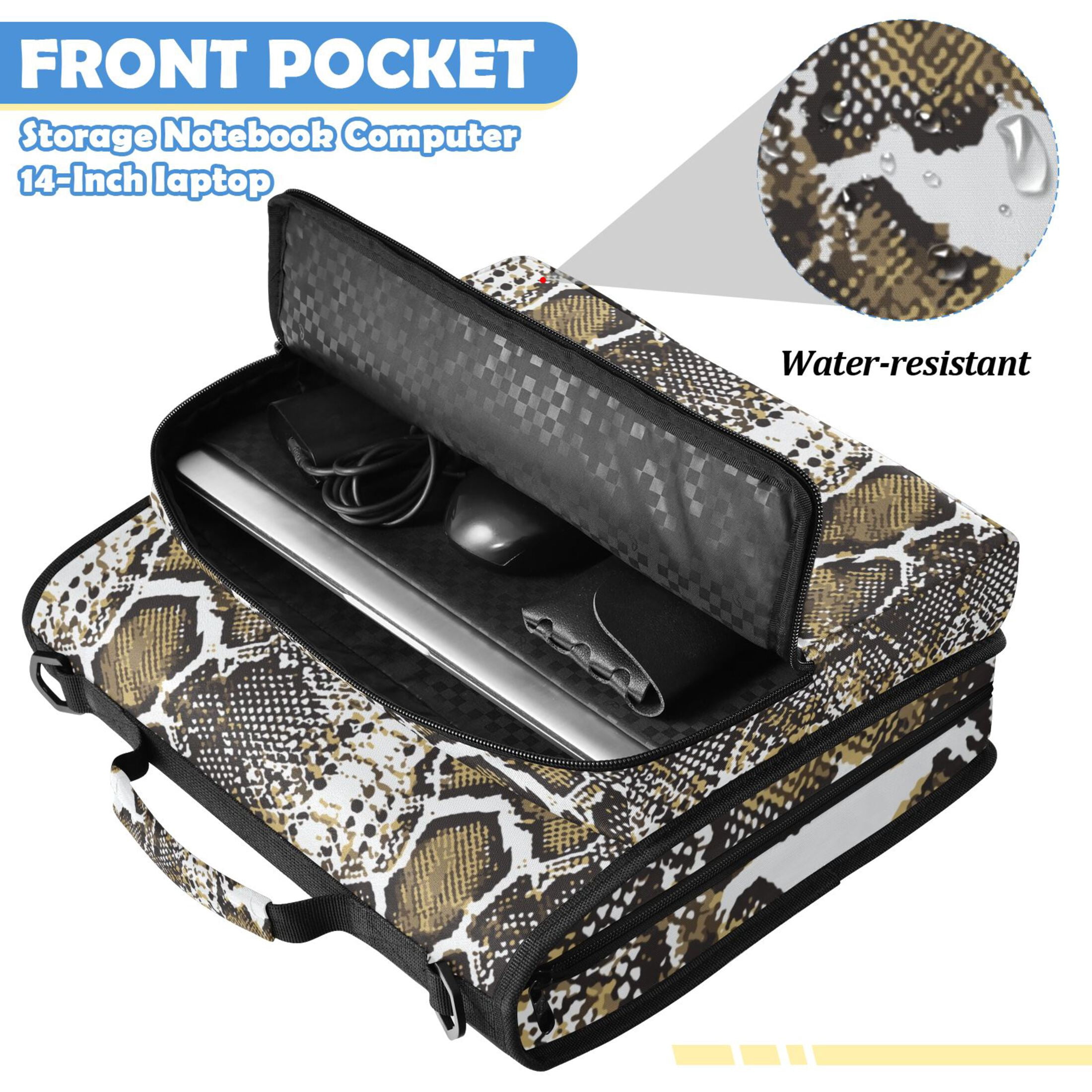 ALAZA Zipper Binder Snake Pattern 2 inch 3 Ring 500 Sheet Capacity Trapper Keeper File Folder Organizer Bag