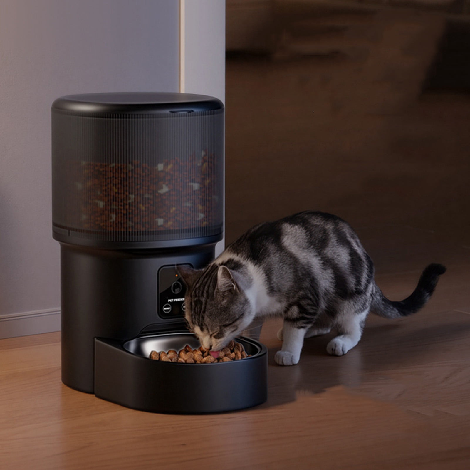 Automatic Cat Feeder, Automatic Dog Feeder with Video, Smart Cat Automatic Feeders with WiFi Remote Control & Timed Feeding for Home Use