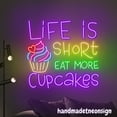 thumbnail image 3 of Handmadetneonsign Cupcake Neon Sign, Baking Neon Light Wall Art Decor, Bakery Store Wall Decor 59794, 3 of 5