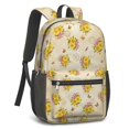 thumbnail image 2 of Sunflower and Hydrangea Cream Pattern 17" Waterproof Oxford School Backpacks for Teens, S-Shape Padded Straps, for School, Travel, Hiking, Camping, 2 of 5