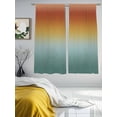 thumbnail image 2 of Burnt Orange Teal Ombre Sheer Curtains 72 Inch Length 2 Panels Set, Modern Gradient Abstract Art Voile Window Treatment Rod Pocket Curtains Sheers Drapes for Bedroom/Living Room/Kitchen 52"x72"x2, 2 of 7