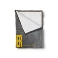 thumbnail image 2 of Architecture Soft Flannel Fleece Blanket, Under Construction Lettering Warning Sign on a Greyscale Background, Cozy Plush for Indoor and Outdoor Use, 50" x 60", Dark Grey and Yellow, by Ambesonne, 2 of 5