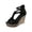 Black, variant on Beige Women'S Sandals Round Toe Open Toe Back Zip Wedge Heel Elevated Sole Comfortable Breathable Casual Outdoor Footwear For Daily Wear Size 41
