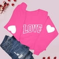 thumbnail image 6 of BLTIBY Valentine Shirts for Women Love Heart Graphic Sweater Long Sleeve Round Neck Pullover Blouse Fashion Casual Valentines the Day Tops Hot Pink 2 M, 6 of 9