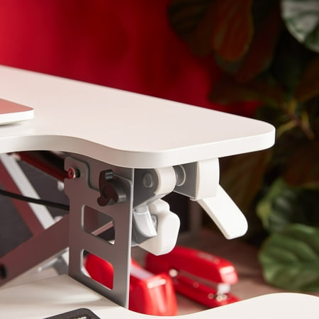 True Seating - Ergo Height Adjustable Standing Desk Converter, Small - White