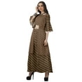 thumbnail image 4 of Moomaya Printed High Low Crop Top Kurti Palazzo Set Ethnic Indian Clothing Set For Womens, 4 of 9
