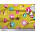 thumbnail image 3 of Soimoi Yellow Modal Satin Fabric Donuts Food Printed Fabric 1 Yard 42 Inch Wide, 3 of 5