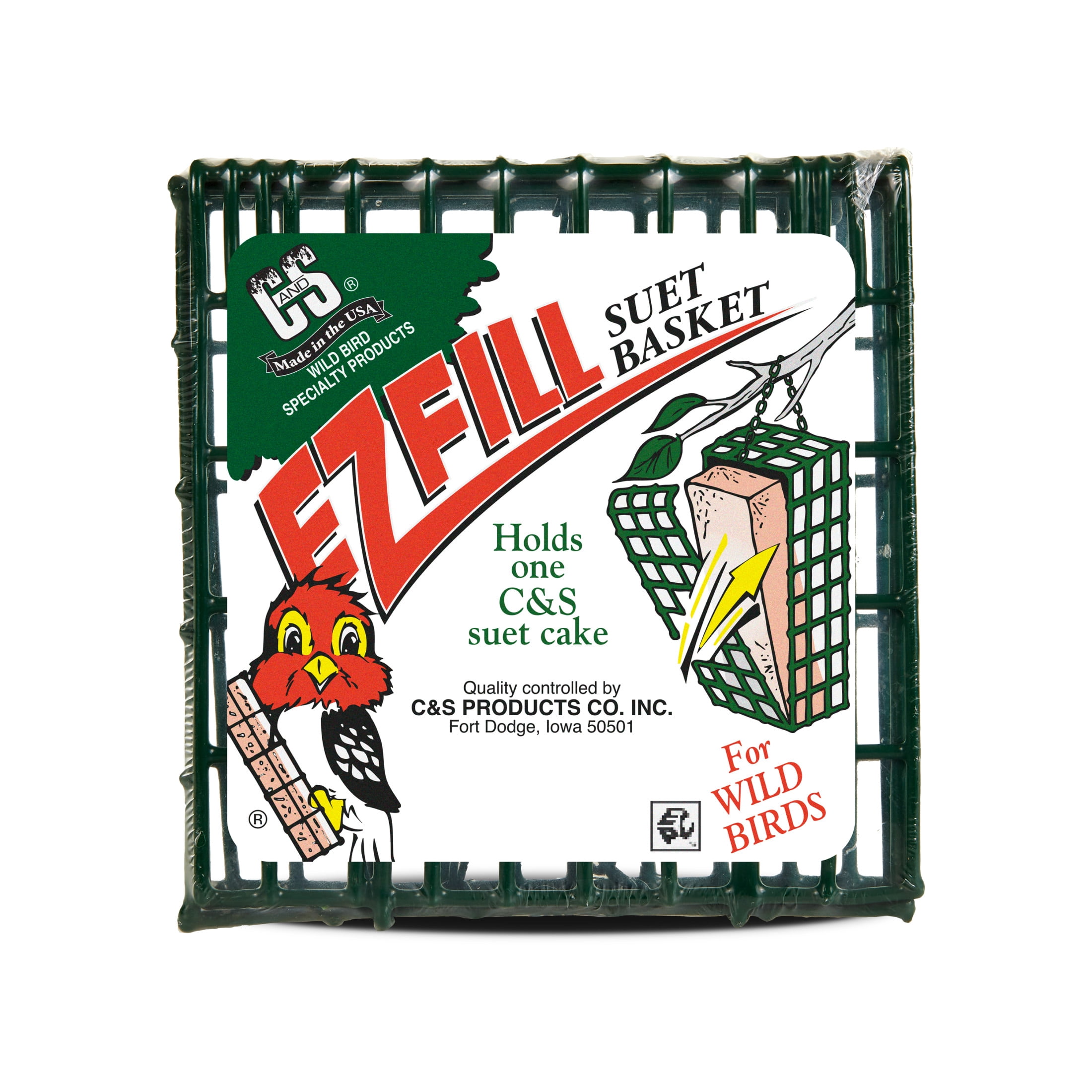 (2 pack) C&S EZ Fill Suet Basket, for Wild Bird Suet Cakes, 2" x 5.25" x 5.25"