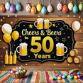 thumbnail image 6 of Black Background Cheers Beers 50 Years Banner Party Supplies Backdrop Decorations for Milestone Birthday Celebrations Anniversary Parties Photo Booth Props Event Decor, 6 of 6