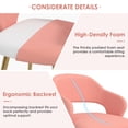 thumbnail image 2 of VECELO Set of 2 Modern Velvet Dining Chair with Thick Cushions, Upholstered Kitchen Chair with Gold Metal Legs, Pink, 2 of 14