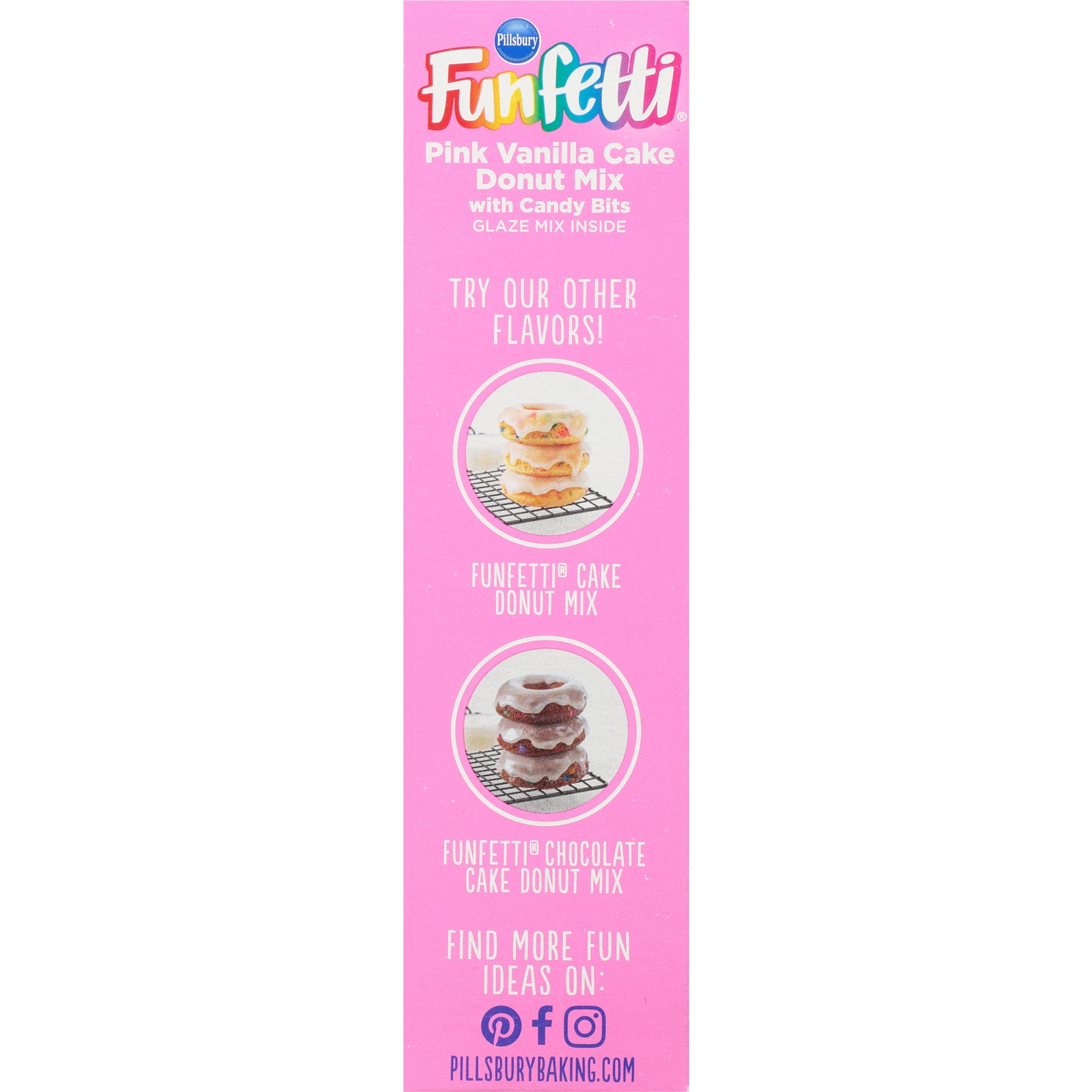 Pillsbury Funfetti Unicorn Pink Vanilla Cake Donut Mix with Candy Bits, 16.2 oz Box