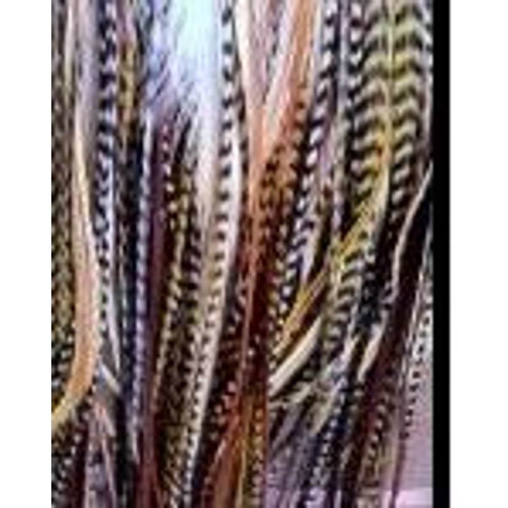 7 Featers in total 710 Warm Mix Genuine Long Thin Feathers for Hair