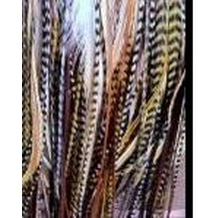 7 Featers in total 7-10 Warm Mix Genuine Long Thin Feathers for Hair Extension 7