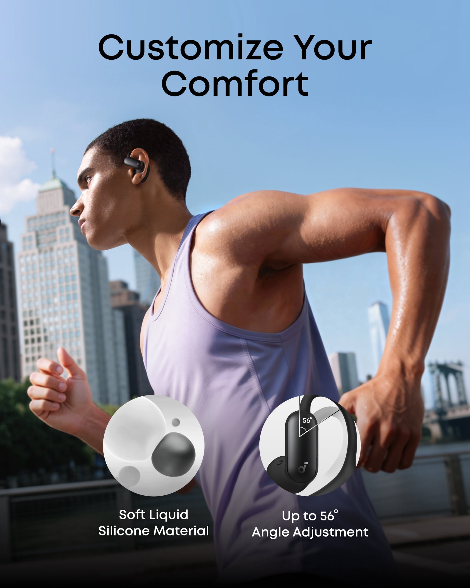 Soundcore AeroFit 2 Pro by Anker, Open-Ear with Semi-In-Ear Active Noise Cancellation, Dual-Form Earbuds, Adjustable Ear Hooks, Hi-Res, LDAC, 4-Mic AI Clear Calls, IP55 Water-Proof, Wireless Charging