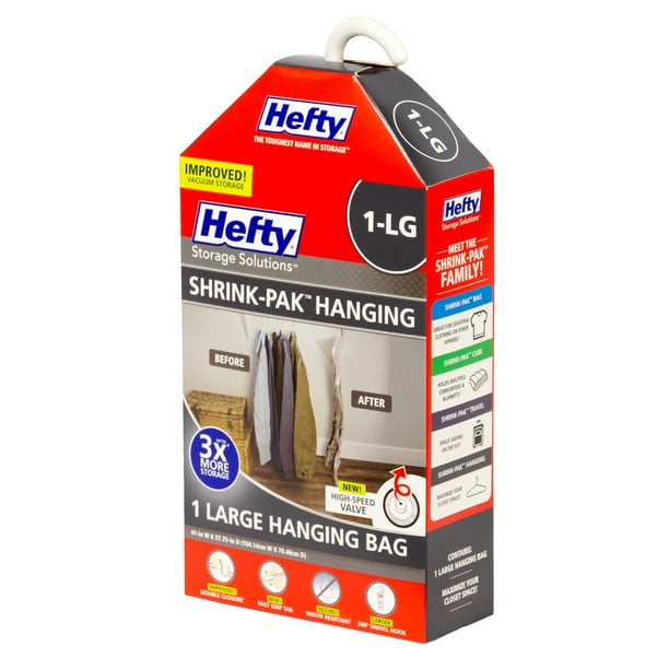 Hefty ShrinkPak Vacuum Seal Bags, 1 Large Hanging Bag