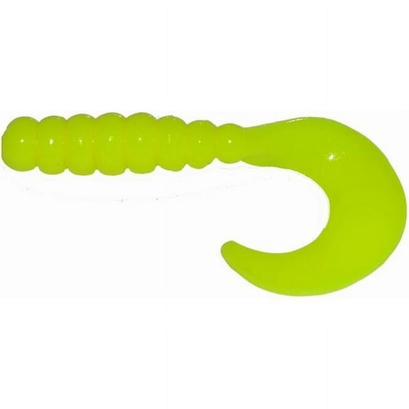 Big Bite Baits FG229 2 in. Fat Grub, Opaque Chartreuse - Pack of 10