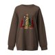 thumbnail image 3 of Gibobby Sudadera Navidad mujer Navidad Mujer Casual Manga Larga Impreso Sudadera Suelta Cuello Redondo Y 2 K Sudadera Blusa(Marrón,CH), 3 of 4