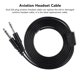 thumbnail image 4 of Cable De Repuesto Para Auriculares De Aviación, Plug And Play, Conector De Altavoz De 1/4 De Pulgada, Cubierta Exterior De PVC, Enchufe Doble GA, Cable Duradero Para Auriculares, 4 of 7