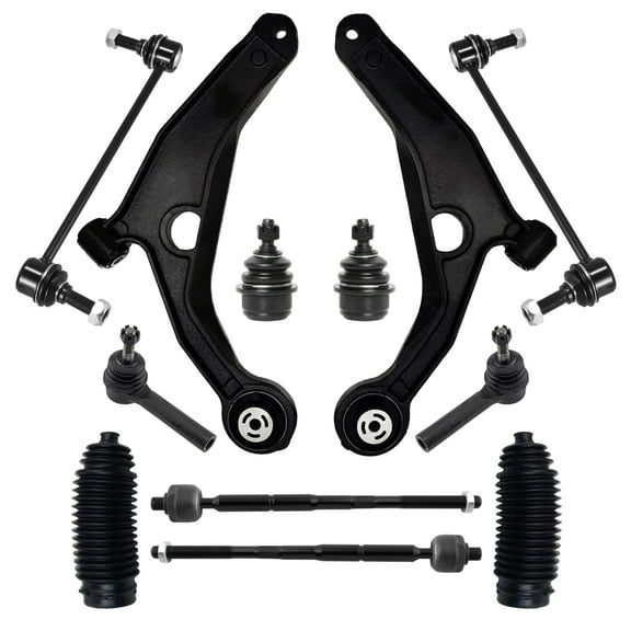 PartsW - 12 Pc Steering & Suspension Kit Lower Control Arms, Sway Bar Links, Tie Rod Ends, Bellow Boots, Lower Ball Joints for Dodge Journey 2009-2020
