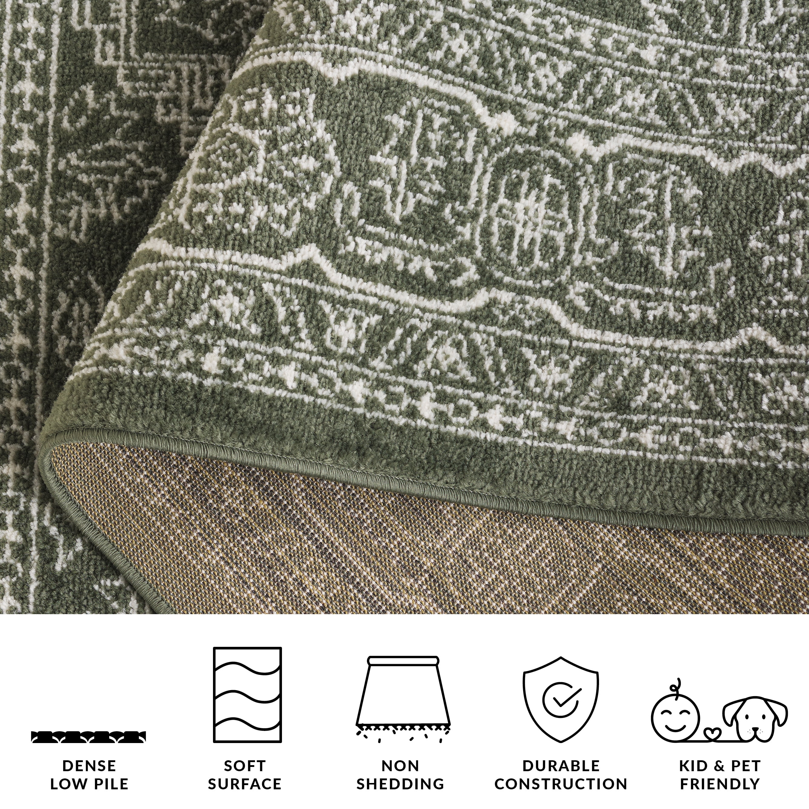 Safavieh Adirondack Xavier Oriental Area Rug, Dark Green/Ivory, 8' x 8' Round