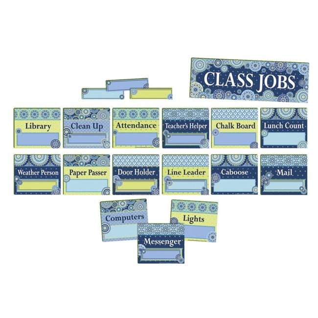 Photo 1 of BUNDLE OF 2, Eureka 1593709 Blue Harmony Class Jobs Bulletin Board Set