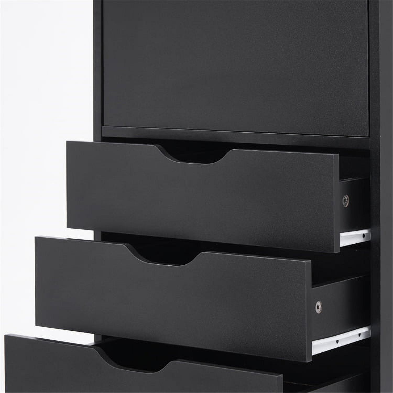Office File Cabinets Wooden File Cabinets for Home Office Lateral File Cabinet Wood File Cabinet Mobile File Cabinet Mobile Storage Cabinet Filing Storage Drawer Cabinet by Naomi Home Black / 6 Drawer - image 4 of 5