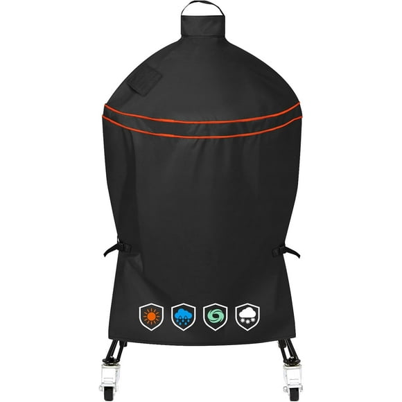 Heavy-Duty 600D Grill Cover fit for Kamado Joe 18-inch Classic Joe Series I II III Ceramic Charcoal Grill and Other Round 18-inch Charcoal Grill with Similar Sizes, 33" Dia x 48" H