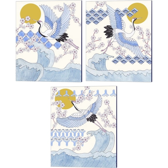 Great Art Now Pass By by Melissa Wang 3 Piece Canvas Art Set Each 12W x 15H