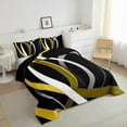 thumbnail image 3 of Homewish Yellow Stripes Lines 3 Pieces Queen Comforter Set for Female Men Adults,Vintage Aesthetic Ultra Soft Bedding Sets,Geometric Theme Bedding Comforter Set Breathable,Luxury Bedroom Decor, 3 of 8