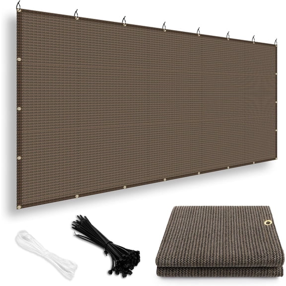 6x8 FT Sun Shade Cloth 95% UV Protection Pergola Shade Cover HDPE Material Outdoor Shade Tarp with Grommets for Patio Porch Pergola Outside, Brown