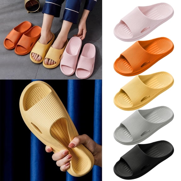 XINPING Women's Cute Cloud Shower Slippers, Pillow Soft Non Quick Drying Open-toe Eva Slides, Lightweight Comfort Footwear for Bathroom, Home and Daily Leisure
