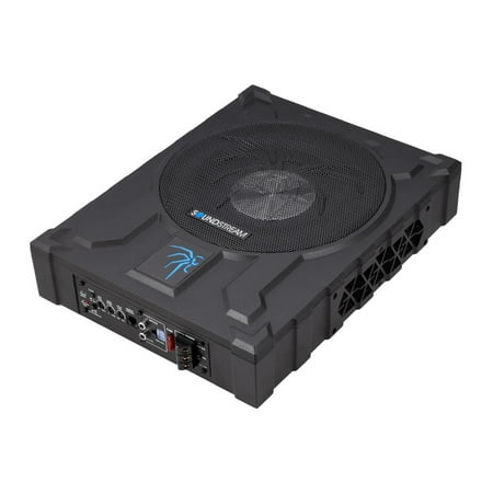 SoundStream USB10P 10 in. 1000W Powered Shallow Under Seat Subwoofer Enclosure with 2 Passive