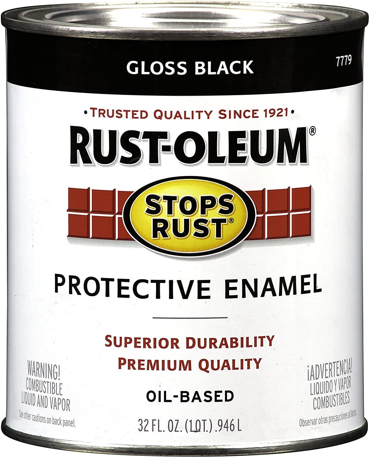 RustOleum 77795042PK Stops Rust Brush On Paint, Quart 2 Pack, Gloss