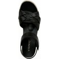 thumbnail image 4 of Vionic Women's Saratoga Espadrille Wedge Sandal Black Leather 9.5W, 4 of 5