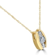 Pompeii 1/2ct Three Stone 3 Diamond Pendant 14K Yellow Gold (H,I1-I2)