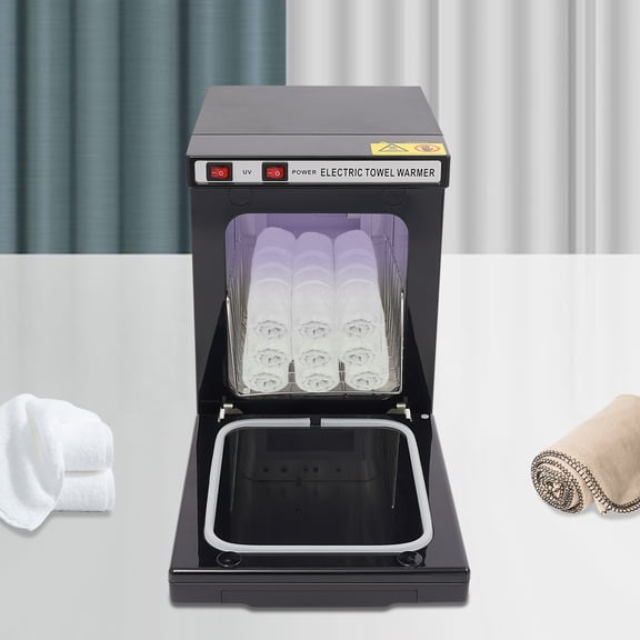 Hot Towel Warmer for Salon Spa Home, 200W Electric Towel Disinfection Cabinet with 158°F Heating, Compact Countertop Sterilizer Machine, US Plug 110V for Towels, Linens, and Accessories