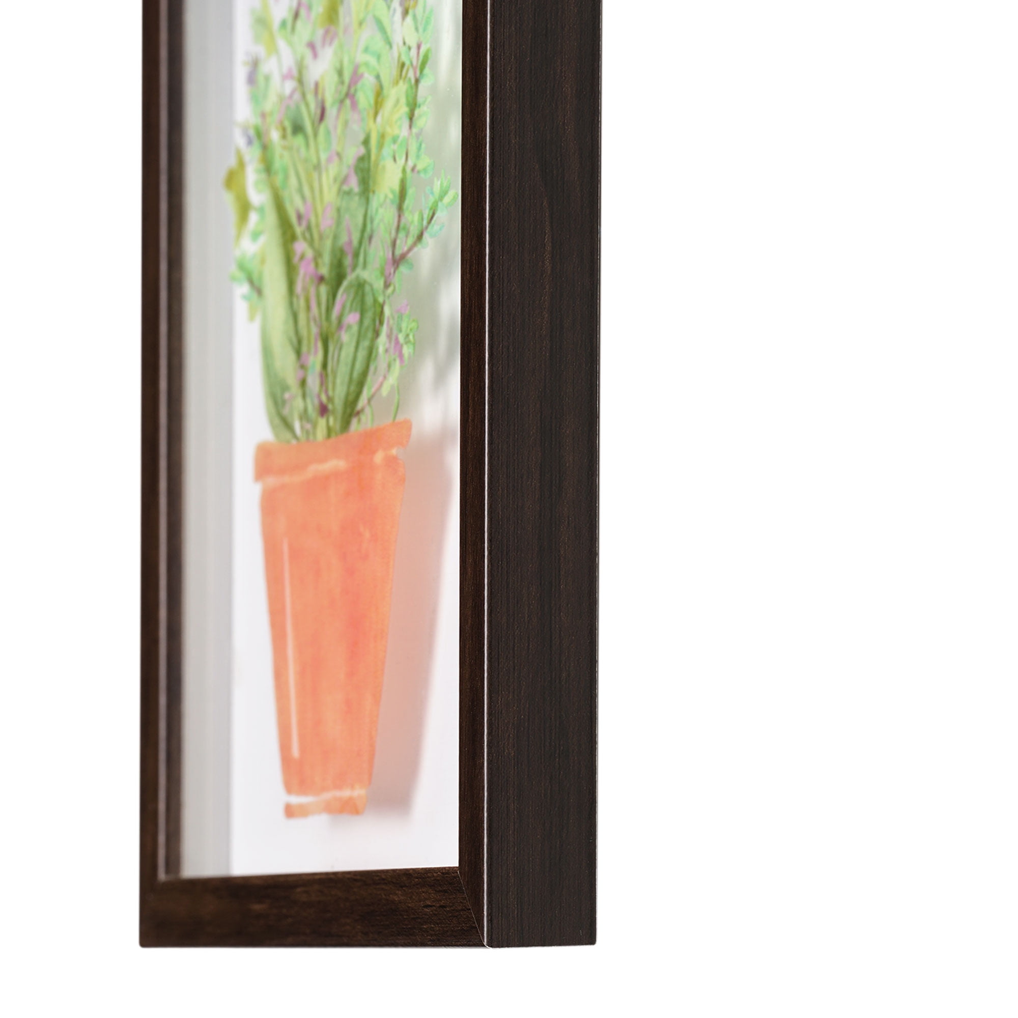 Crystal Art Gallery Contemporary Potted Plants Set of 2 Framed Glass Prints, Greens