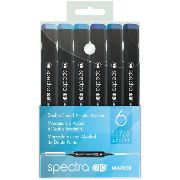 Chartpak Spectra AD Marker Set, 6-Colors, Blues
