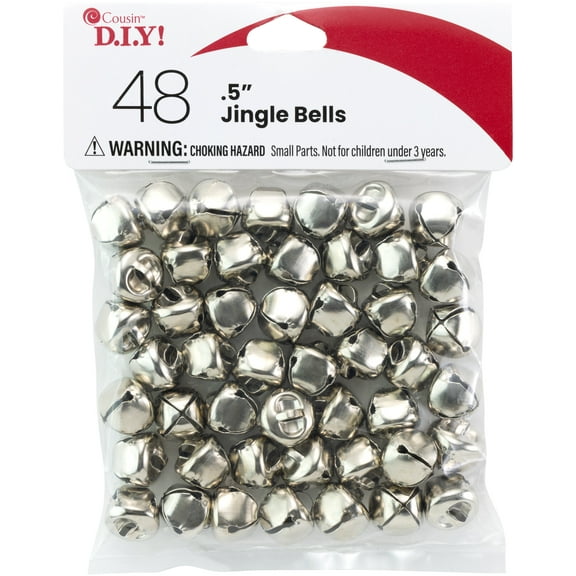CousinDIY Jingle Bells .5" 48/Pkg-Silver