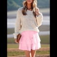 thumbnail image 4 of Falda Pantalón con Volantes y para Mujer, Estilo Casual, Cintura Alta, Rosa, Talla XL, 4 of 8