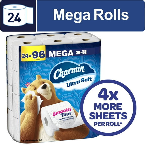 Charmin Ultra Soft Toilet Paper 24 Mega Rolls, 224 Sheets Per Roll