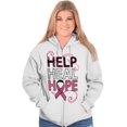 thumbnail image 5 of Help Heal Hope Breast Cancer Aware Zip Hoodie Sweatshirt Women Brisco Brands S, 5 of 6