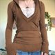 thumbnail image 4 of Sudadera con Capucha para Mujer, de Otoño, de Larga, Holgada, con Encaje, Cuello en V y Bolsillos. Marrón L, 4 of 6